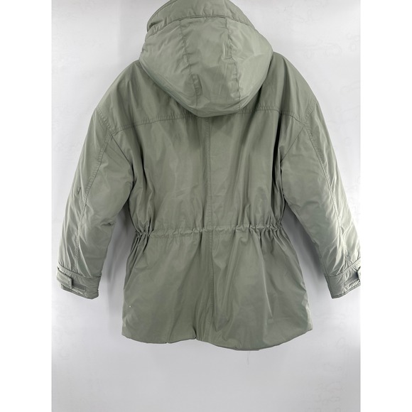 Abercrombie Fitch Womens Green Utility Parka Jacket Drawstring Waist Hooded - Picture 8 of 9